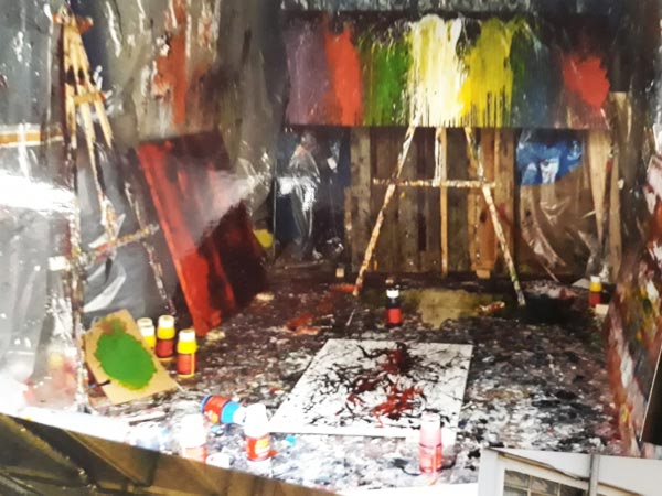 Das erste Atelier in der Garage meiner Eltern